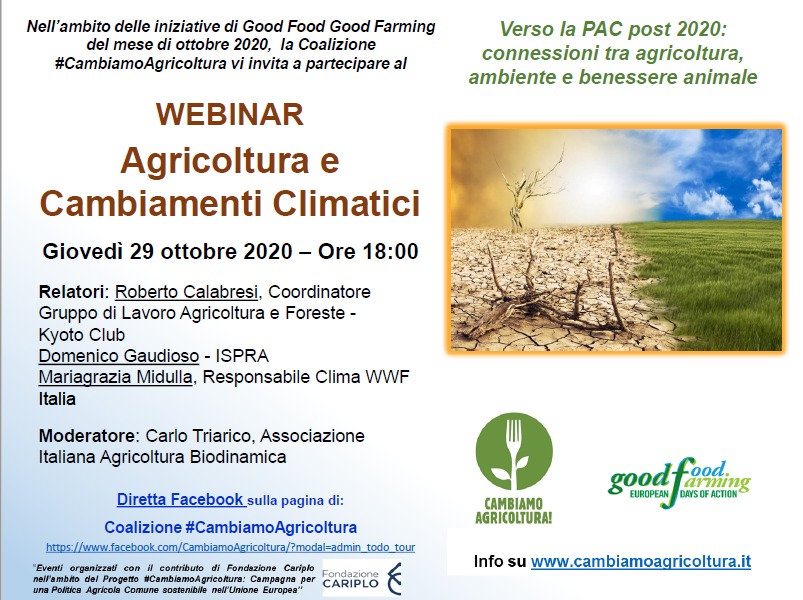 Webinar Agricoltura e cambiamenti climatici